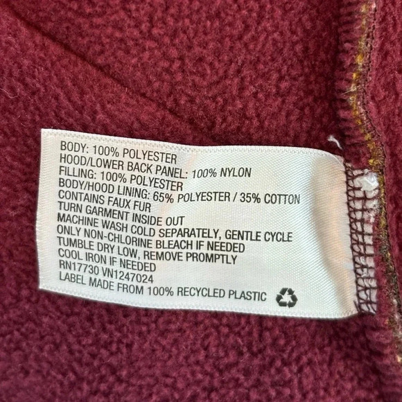 NWOT JoyLab Maroon Yellow Black Tie Dye Hooded Zip Up Fleece Size Small - Picture 4 of 6